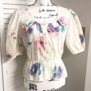 Vintage Rich & Me Floral Top‎ Size Medium